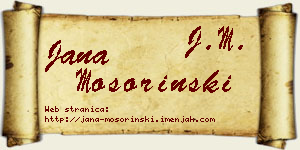 Jana Mošorinski vizit kartica